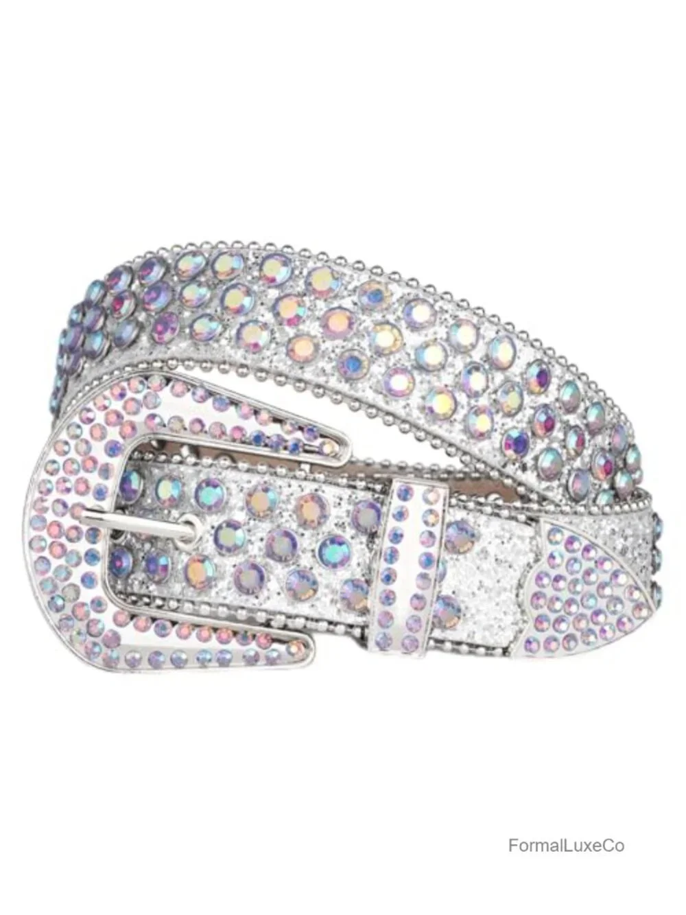 Rhinestone Western Belt for Women Men Faux Leather Bling Cowgirl Belt